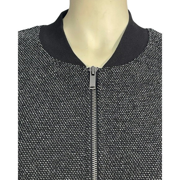 3-FOR-$30 Calvin Klein Sz M Zip-Up Moto Bomber Jacket Faux Leather & Tweed New - Picture 4 of 10